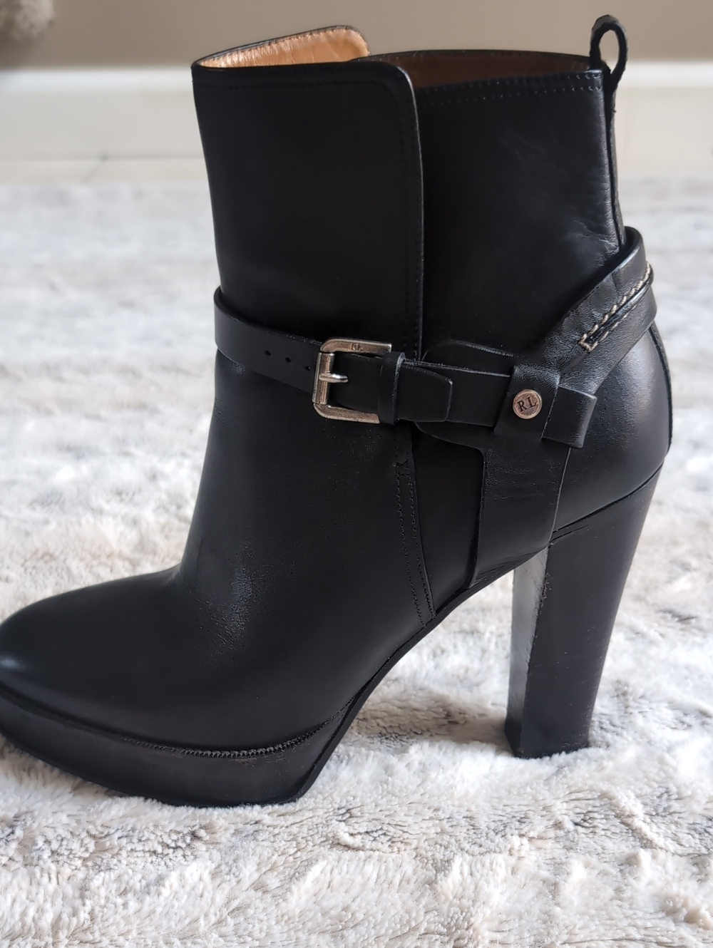 Ralph Lauren Collection Leather Platform Booties
